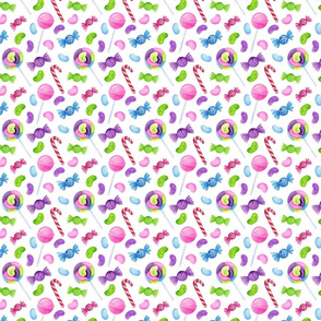 sweets pattern on white