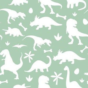 6" Light Green Dinosaur Silhouette