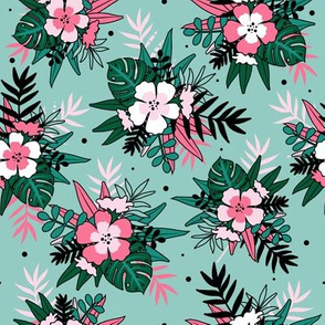 Mint Aloha Floral - Tropical Hawaii