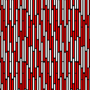 60s mod stripes red and white on black