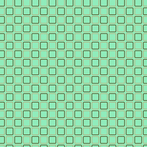 60s mod squares brown and chocolate on mint