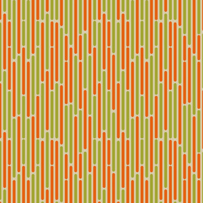 60s mod stripes orange and green