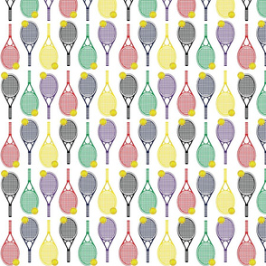 Colorful Tennis Racquets Pattern