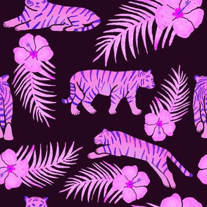 Tigers and Palms Neon Plum 