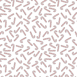 ditsy candy canes on white
