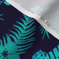 Tigers & Palms Navy Teal