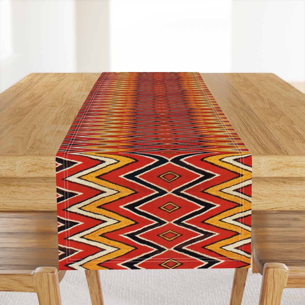 Southwest Folk Art - Zig Zag Red Orange Ivory Black