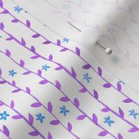 Floral Vines Pattern - Periwinkle and Purple