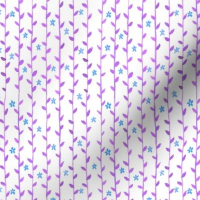 Floral Vines Pattern - Periwinkle and Purple