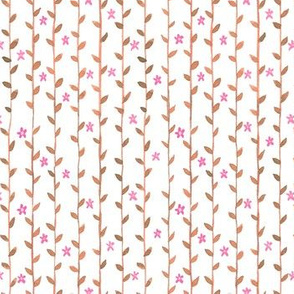 Floral Vines Pattern - Pink and Orange