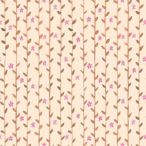 Floral Vines Pattern - Pink and Orange 2