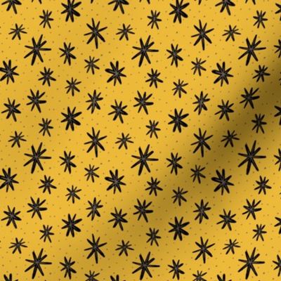 Magical Star Bursts - Small Scale - Yellow and Black