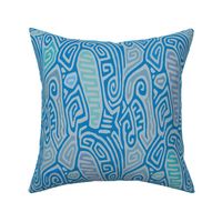 Aborigine Tribal Abstract - Blue Gray