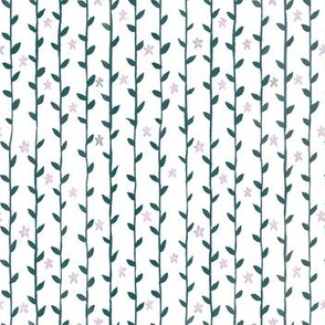 Floral Vines Pattern - Teal and Pink