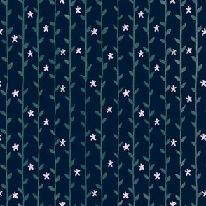 Floral Vines Pattern - Teal and Pink 2