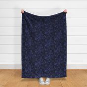 small -Linear Paisley-blue violet on black fx