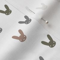 The minimalist boho bunny sweet rabbit design easter spring kids pattern baby nursery winter green brown neutral boys