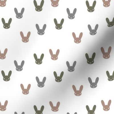 The minimalist boho bunny sweet rabbit design easter spring kids pattern baby nursery winter green brown neutral boys