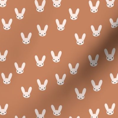 The minimalist boho bunny sweet rabbit design easter spring kids pattern baby nursery rust copper brown