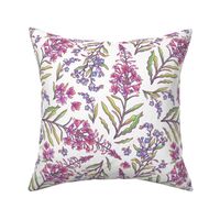 Forget Me Not Alaska Flowers Fireweed Linen White