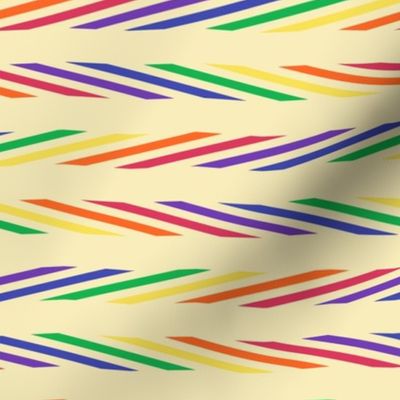 Medium - Sliced Rainbow Ribbons on Creamy Manila Ground