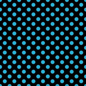 Fifties Turquoise on Black Dot