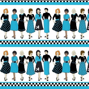 Fifties Fashion Turquoise 10.5x8.5