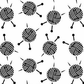 Needles and Yarn Black on White