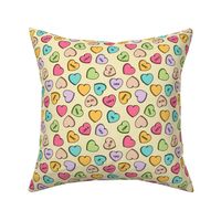(S Scale) Conversation Hearts Scattered Pattern - Light Yellow