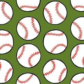baseballs - leaf green