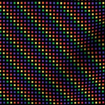 Miniature -  Color Blocks of Rainbow Colors on Black