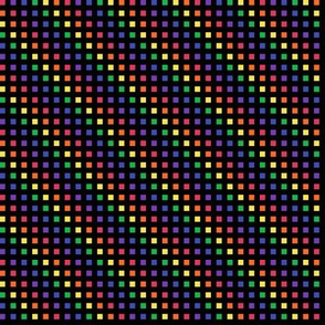 Miniature -  Color Blocks of Rainbow Colors on Black