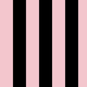 Large Rose Quartz Awning Stripe Pattern Vertical in Black