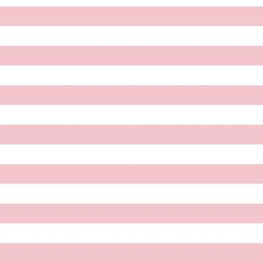 Rose Quartz Awning Stripe Pattern Horizontal in White