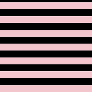 Rose Quartz Awning Stripe Pattern Horizontal in Black