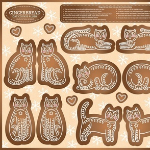 Gingerbread Cats Cut and Sew