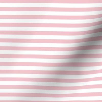 Rose Quartz Bengal Stripe Pattern Horizontal in White