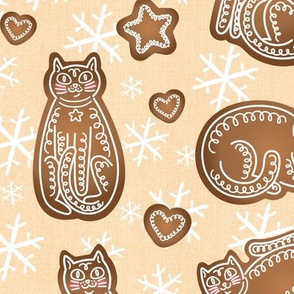 Gingerbread Cats Pattern Large