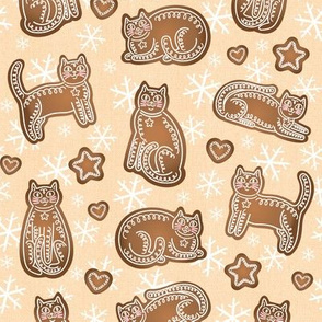 Gingerbread Cats Pattern Small