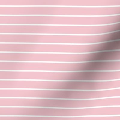 Rose Quartz Pin Stripe Pattern Horizontal in White