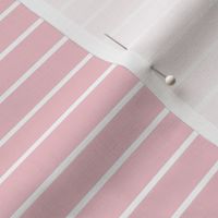 Rose Quartz Pin Stripe Pattern Horizontal in White