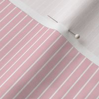 Small Rose Quartz Pin Stripe Pattern Horizontal in White