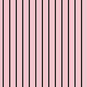 Rose Quartz Pin Stripe Pattern Vertical in Black