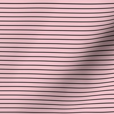 Small Rose Quartz Pin Stripe Pattern Horizontal in Black