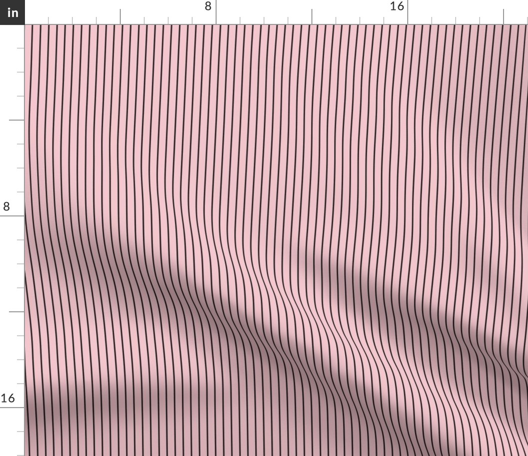 Small Rose Quartz Pin Stripe Pattern Vertical in Black