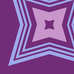 Harry's Sleep Pattern : Four Pointed Star - Purple Lavender and Periwinkle  - LARGE