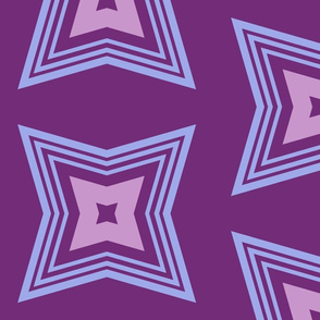 Harry's Sleep Pattern: Four Pointed Star - Purple Lavender and Periwinkle - MEDIUM 