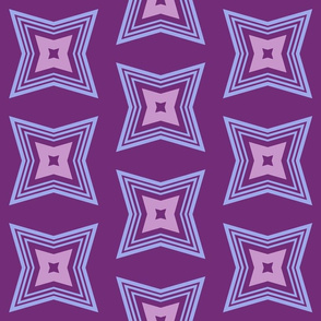 Harry's Sleep Pattern: Four Pointed Star - Purple Lavender and Periwinkle - SMALL 
