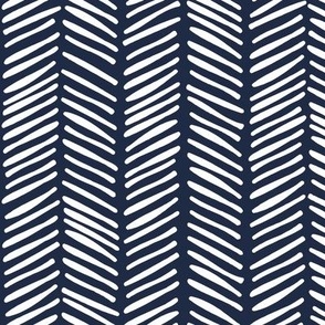 Herringbone Handdrawn - Navy Blue_Medium