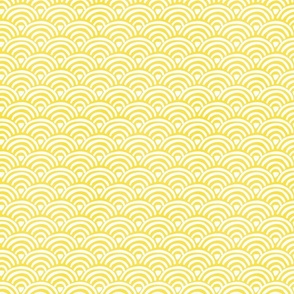 Japanese Seigaiha Wave - Yellow - Watercolour Wash